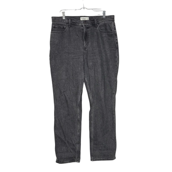 Abercrombie Slim Straight Ultra High Rise Jeans Gray Size 32/14 S CURVE LOVE - Picture 2 of 9